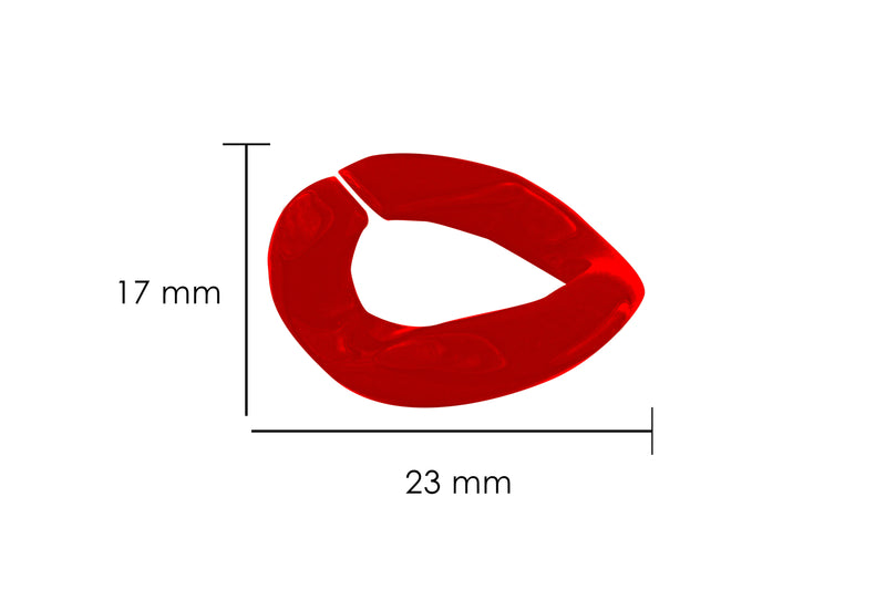 Eslabón de acrílico de 17*23mm color rojo