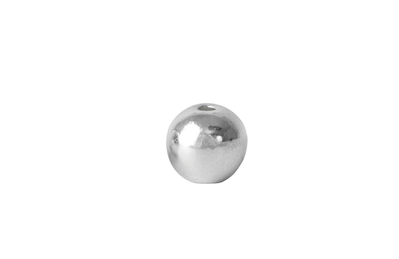 Separador Metal Bola Plateado 4 mm Empaque Mini