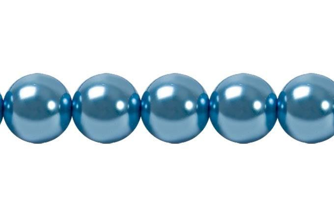Perla Cristal Tradicional Redonda Lisa 6 mm Azul
