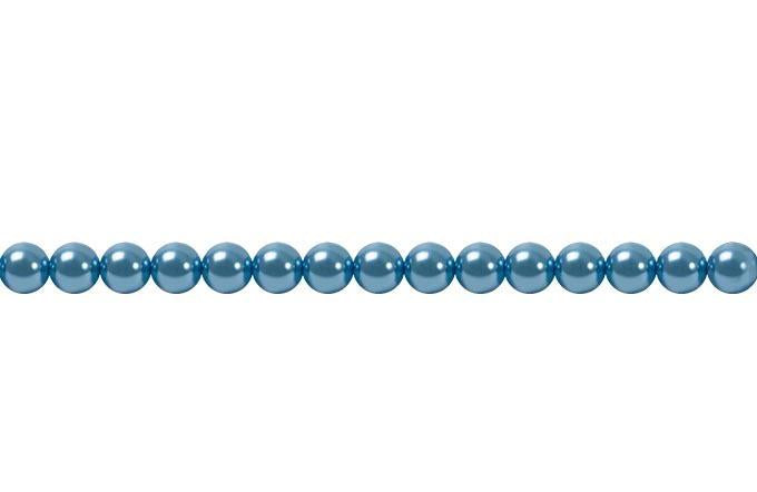 Perla Cristal Tradicional Redonda Lisa 8 mm Azul