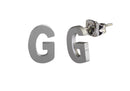 Arete Acero Inoxidable Plateado Letra G 5x8 mm