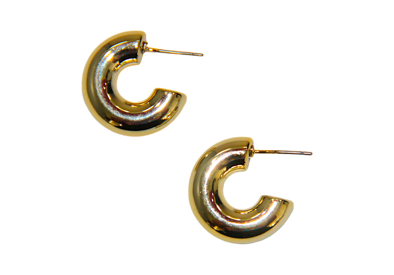 Aretes CCB Argolla Pequeña Gruesa Color Dorado