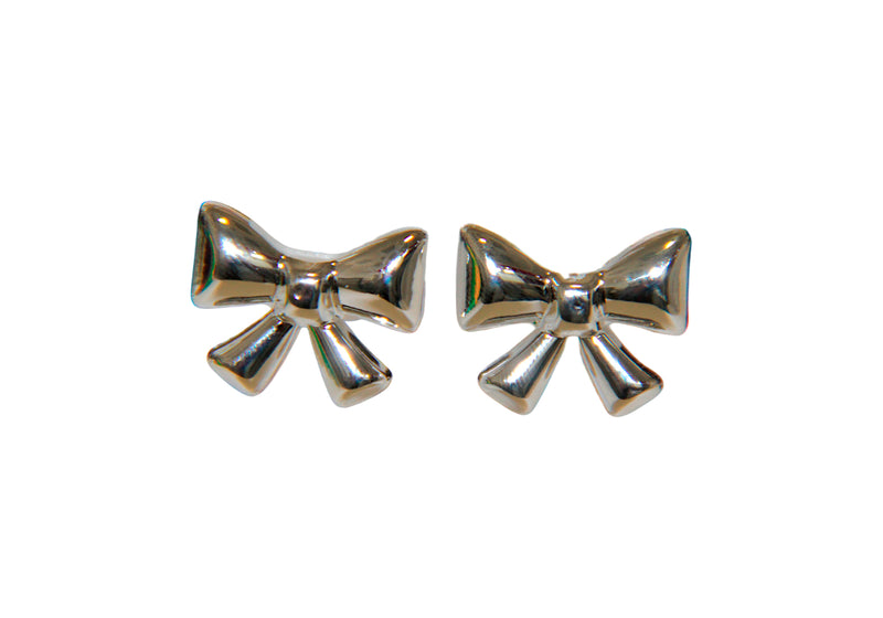 Aretes CCB Moño Plateado