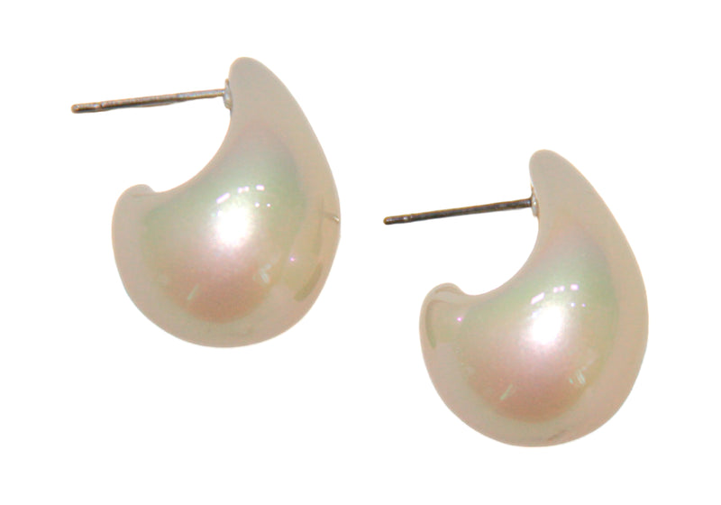 Aretes CCB Gota Curva Grande Perla