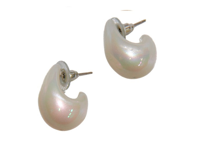 Aretes CCB Gota Curva Grande Perla