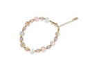Brazalete de concha hexagonal rainbow cristal rosa