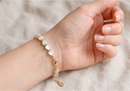 Brazalete de concha corazones rainbow con rondel