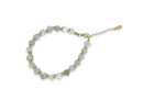 Brazalete de concha corazones azules con rondel