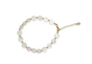 Brazalete de concha blanca con cristal cubos AB