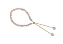 Brazalete de Cristal ajustable redondo plano Pink AB