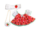 Sets de accesorios Duck Familys - Vestido Floreado Rojo diadema y bolso de fresa