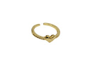 Frau Elegance anillo ajustable con circonia argolla corazones dorado