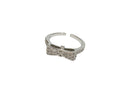 Frau Elegance anillo ajustable con circonia mono plateado