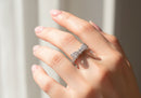 Frau Elegance anillo ajustable con circonia mono plateado