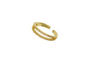 Frau Elegance anillo ajustable con circonia argolla doble dorado