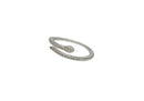 Frau Elegance anillo ajustable con circonia serpiente plateado