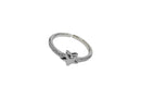 Frau Elegance anillo ajustable con circonia estrella plateado