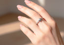 Frau Elegance anillo ajustable con circonia estrella plateado