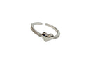 Frau Elegance anillo ajustable con circonia corazon plateado