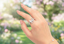 Frau Elegance anillo ajustable con circonia mariposa con perlitas
