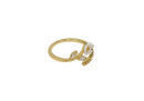 Frau Elegance anillo ajustable con circonia flor blanca dorado
