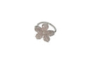 Frau Elegance Cristal Anillo rodio de flor rosa