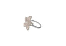 Frau Elegance Cristal Anillo rodio de flor rosa