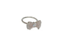Frau Elegance Cristal anillo rodio de moño rosa