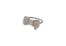 Frau Elegance Cristal anillo rodio de moño rosa