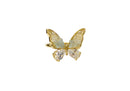 Frau Elegance Cristal anillo chapa de oro mariposa jonquil