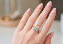 Frau Elegance Cristal anillo chapa de oro estrella jonquil