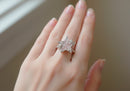 Frau Elegance Cristal anillo chapa de oro estrella rosa