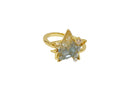 Frau Elegance Cristal anillo chapa de oro estrella jonquil