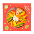 Set de Borradores Mini en forma de hamburguesas hot dogs y pizza