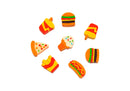 Set de Borradores Mini en forma de hamburguesas hot dogs y pizza