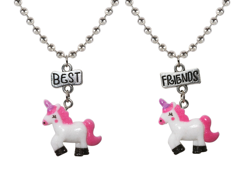 Collar BFF Unicornios Blancos Pelo Rosa 25x24 mm