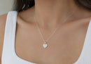 Nuevo-Cadena con dije con cristales Corazon con Piedras Plateado
