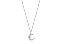 Nuevo-Cadena con dije con cristales Luna Plateada