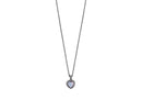 Nuevo-Cadena con dije saga Corazon Tornasol Plateado