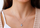 Nuevo-Cadena con dije saga Corazon Tornasol Plateado