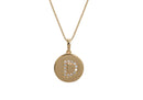 Frau Elegance Collar Moneda Dorada con Cristales Letra