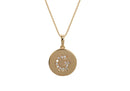 Frau Elegance Collar Moneda Dorada con Cristales Letra