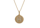 Frau Elegance Collar Moneda Dorada con Cristales Letra