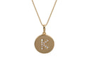 Frau Elegance Collar Moneda Dorada con Cristales Letra
