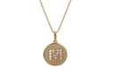 Frau Elegance Collar Moneda Dorada con Cristales Letra
