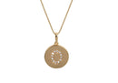Frau Elegance Collar Moneda Dorada con Cristales Letra