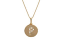Frau Elegance Collar Moneda Dorada con Cristales Letra