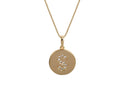 Frau Elegance Collar Moneda Dorada con Cristales Letra
