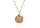 Frau Elegance Collar Moneda Dorada con Cristales Letra