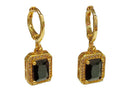 Aretes Rectangular Frau Elegance con zirconia Color Negro y plateadas
